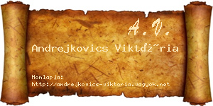 Andrejkovics Viktória névjegykártya
